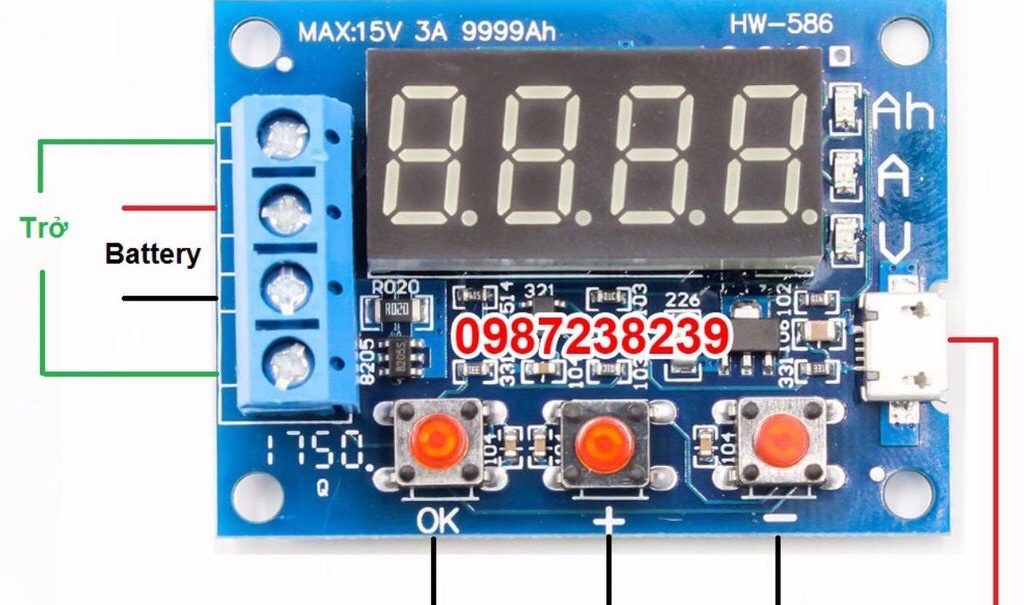 Mạch kiểm tra dung lượng pin và acquy